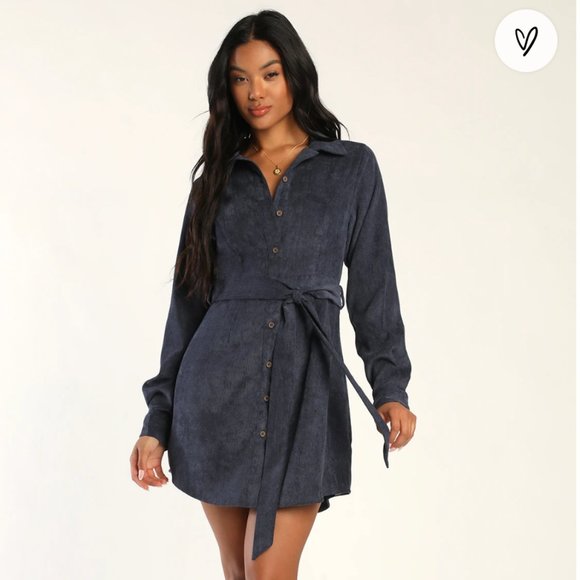 Lulu's Dresses & Skirts - Lulus Corduroy Long Sleeve Mini Dress